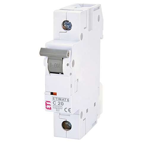 Siguranta automata MCB ETI ETIMAT6 1P C20 6kA