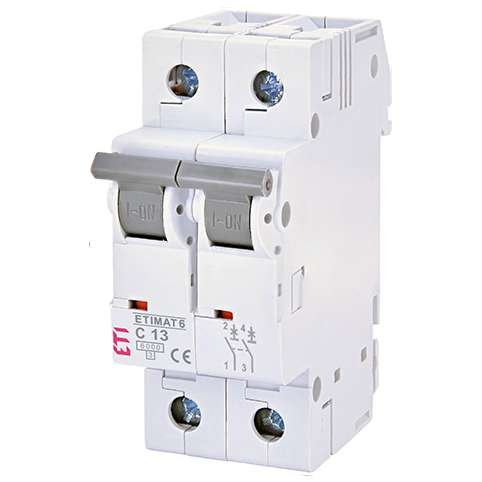 Siguranta automata MCB ETI ETIMAT6 2P C13 6kA