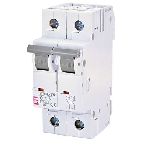 Siguranta automata MCB ETI ETIMAT6 2P C1,6 6kA