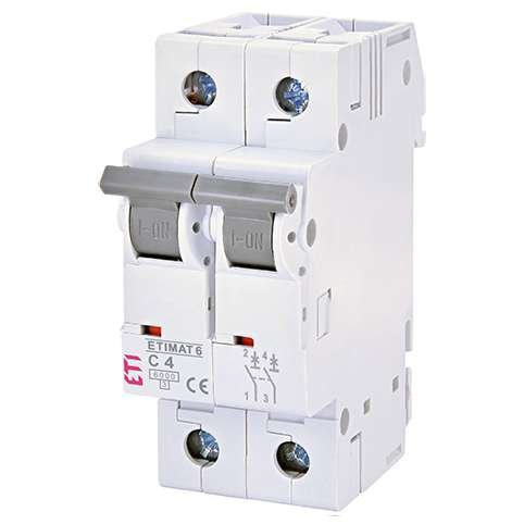 Siguranta automata MCB ETI ETIMAT6 2P C4 6kA