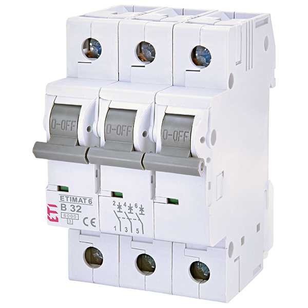 Siguranta automata MCB ETI ETIMAT 6 3P B32 6kA