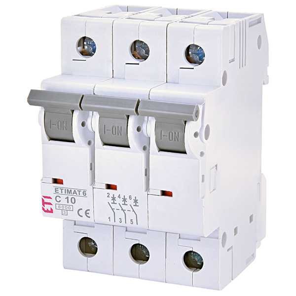 Siguranta automata MCB ETI ETIMAT 6 3P C10 6kA
