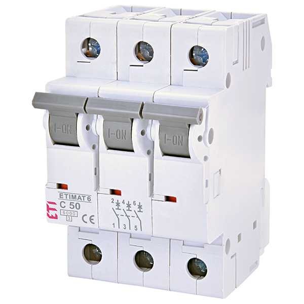 Siguranta automata MCB ETI ETIMAT 6 3P C50 6kA