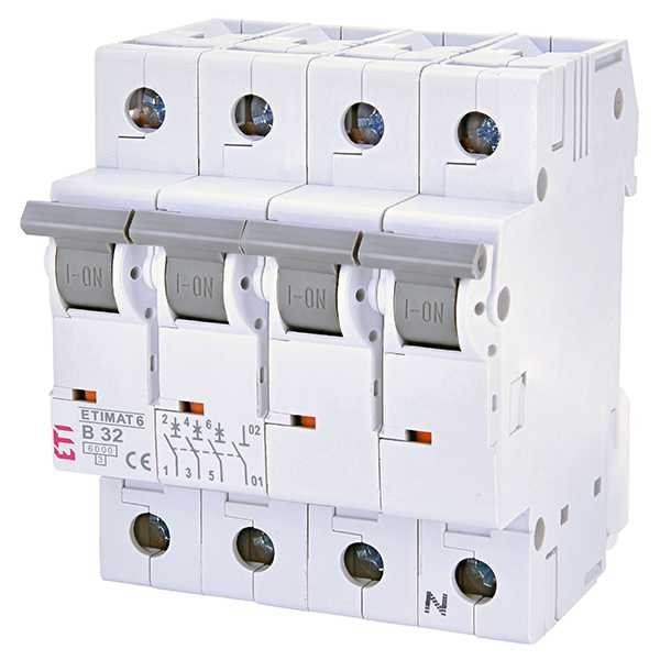 Siguranta automata MCB ETI ETIMAT 6 3P+N B32 6kA
