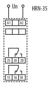 releu monitorizare faza monofazat - ETI HRN-35 - schema