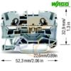 Clema sir de trecere cu 2 conductori 4 mmp push-in WAGO 2004-1201 Gri - dimensiuni