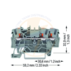 Clema sir de trecere cu 3 coductori 2,5 mmp cu buton WAGO 2202-1301 Gri (2)