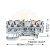 Clema sir de trecere cu 4 coductori 2,5 mmp cu buton WAGO 2202-1401 Gri (2)