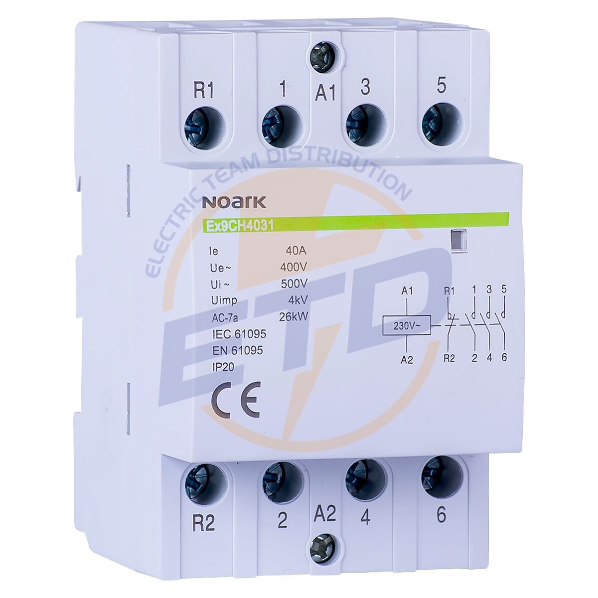Contactor trifazat Noark Ex9CH63 40 220-230V 5060Hz