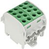 Clemă derivaţie, 35mm², 4 intrări-4 ieşiri, galben verde