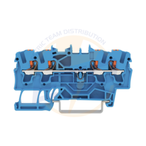 Clema sir de trecere cu 4 coductori 2,5 mmp cu buton WAGO 2202-1404 Albastra
