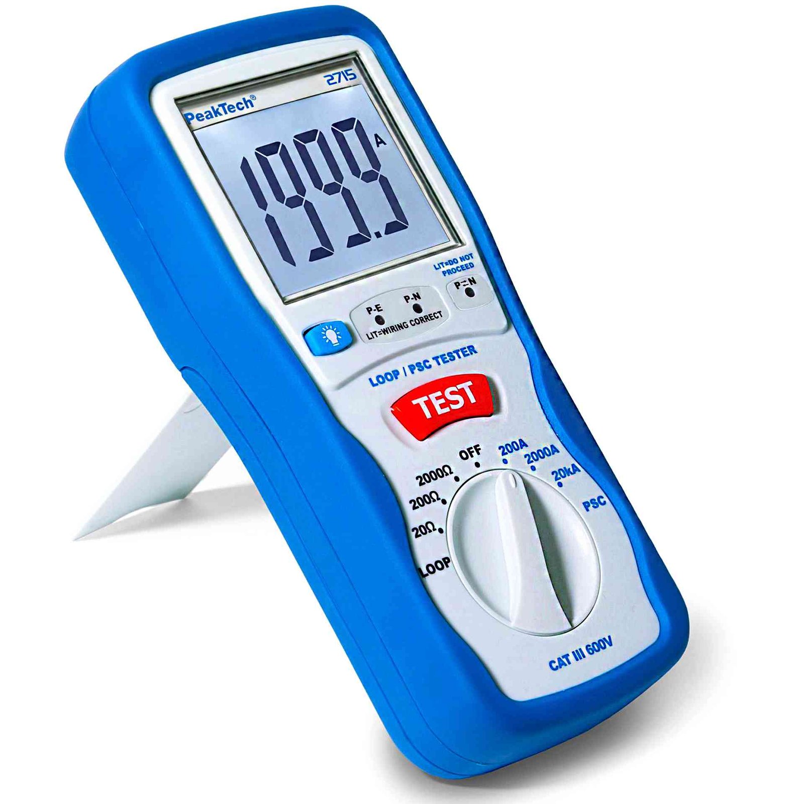 Aparat masurarea impedantei buclei de defect PeakTech 2715