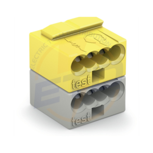 Clema conectare echipamente knx 4x0,6 -0,8 mm ,galben si gri  243-212