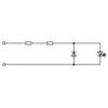 Priza pe sina DIN cu indicator de stare Led cu clema dubla push-in Wago 709-582, galbena 4