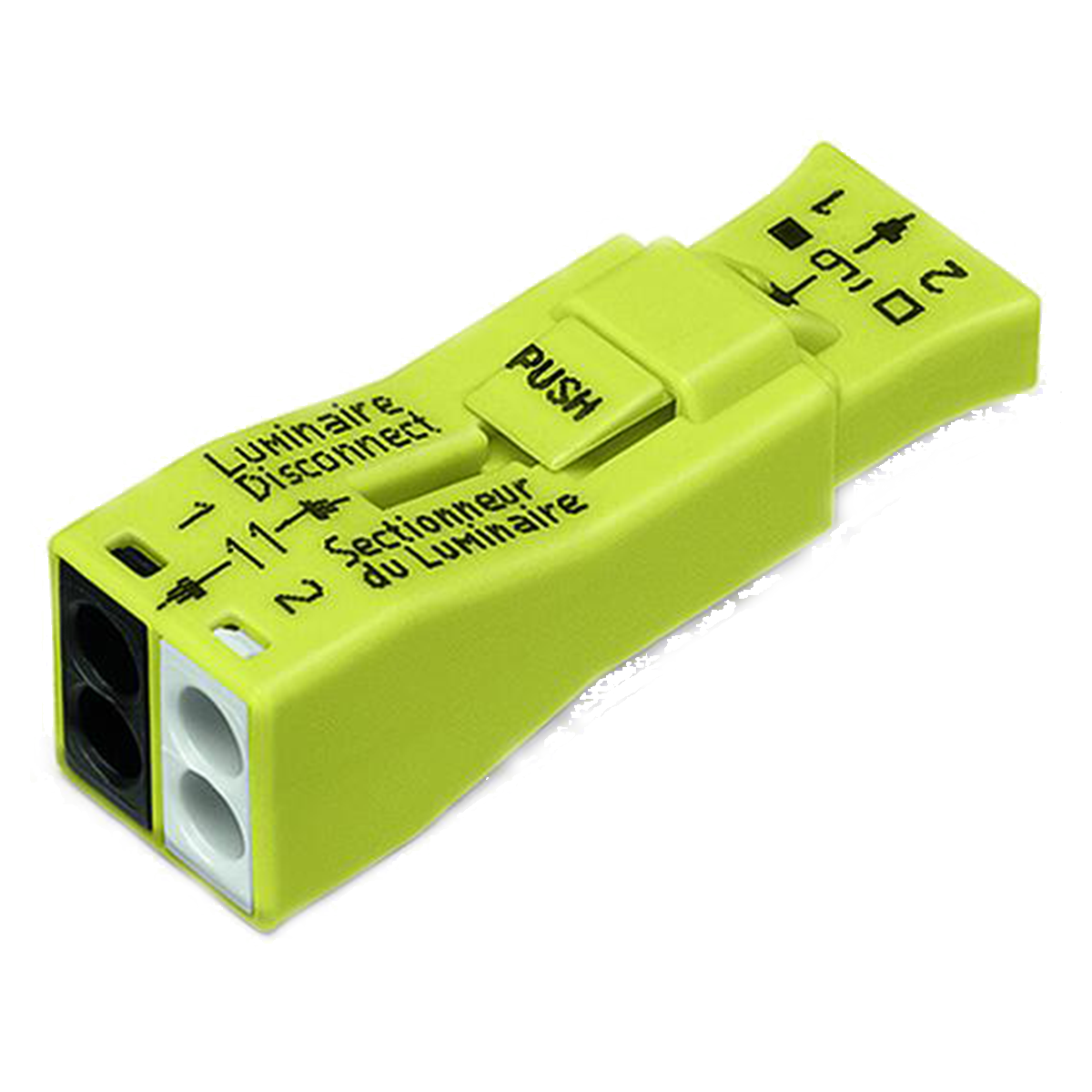 Conector pt deconectare corp iluminat 2 poli 4,00 mm² galben