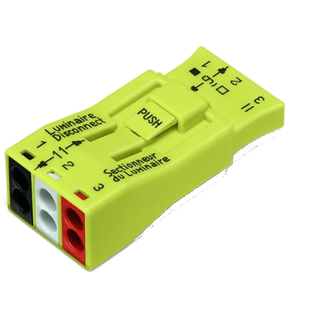 Conector pt deconectare corp iluminat 3 poli, 4,00 mmp galben 873-903
