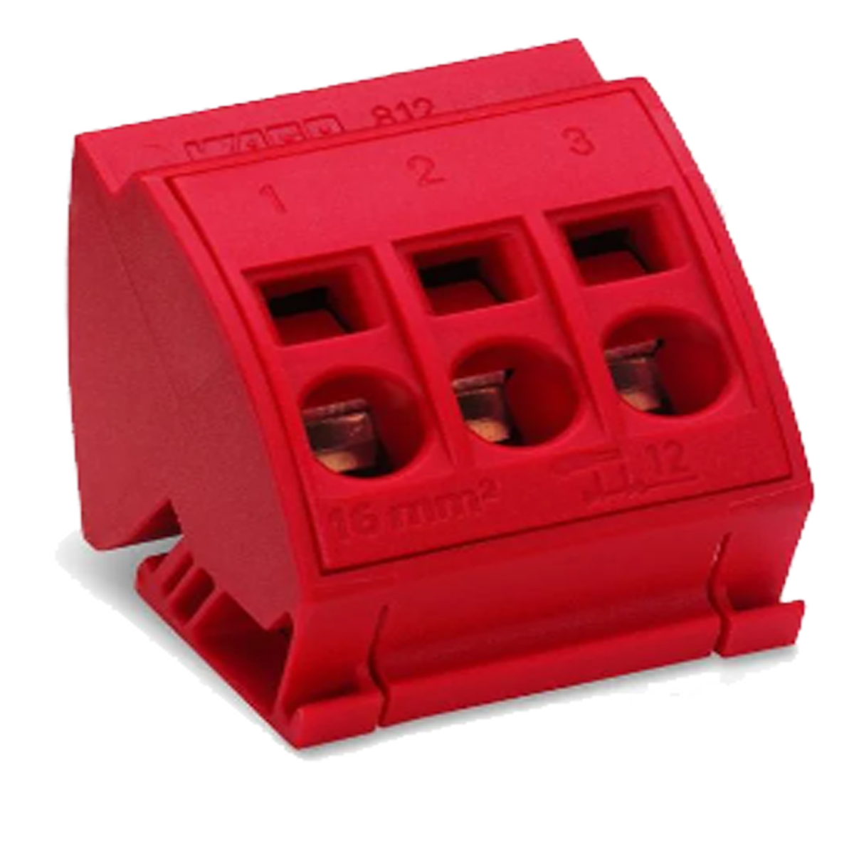 Bara colectoare conexiuni (10 x 3) mm fara butoane CAGE CLAMP® 16,00 mmp rosu deschis 812-113