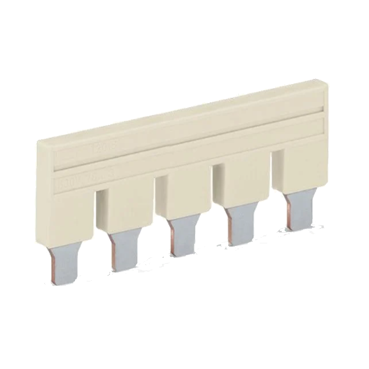 Jumper busbar blocuri terminale montate pe sina 5 cai izolat gri deschis