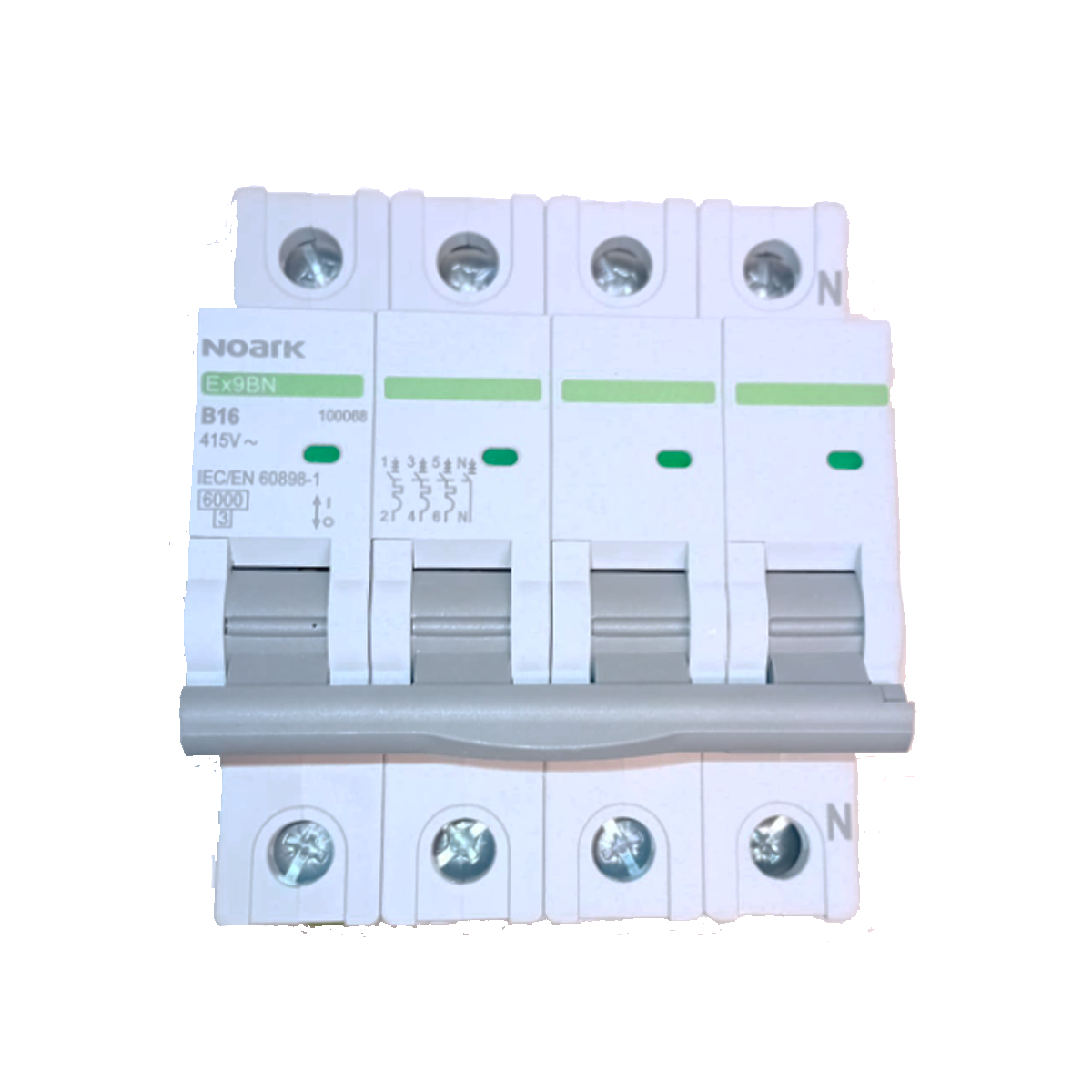 Disjunctor tetrapolar Noark, 3P+N, 16A, curba B, 6kA Disjunctor tetrapolar Noark, 3P+N, 16A, curba B, 6kA
