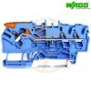 Clema sir de trecere cu 3 conductori 2,5 mmp, levier si push-in WAGO 2102-1304 Albastra Clema sir de trecere cu 3 conductori 2,5 mmp, levier si push-in WAGO 2102-1304 Albastra