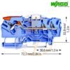Clema sir de trecere cu 3 conductori 2,5 mmp, levier si push-in WAGO 2102-1304 Albastra - dimensiuni Clema sir de trecere cu 3 conductori 2,5 mmp, levier si push-in WAGO 2102-1304 Albastra - dimensiuni