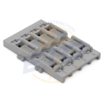 Suport de montare; 4 cai; pt conector in linie cu parghie; pentru montare cu surub; gri