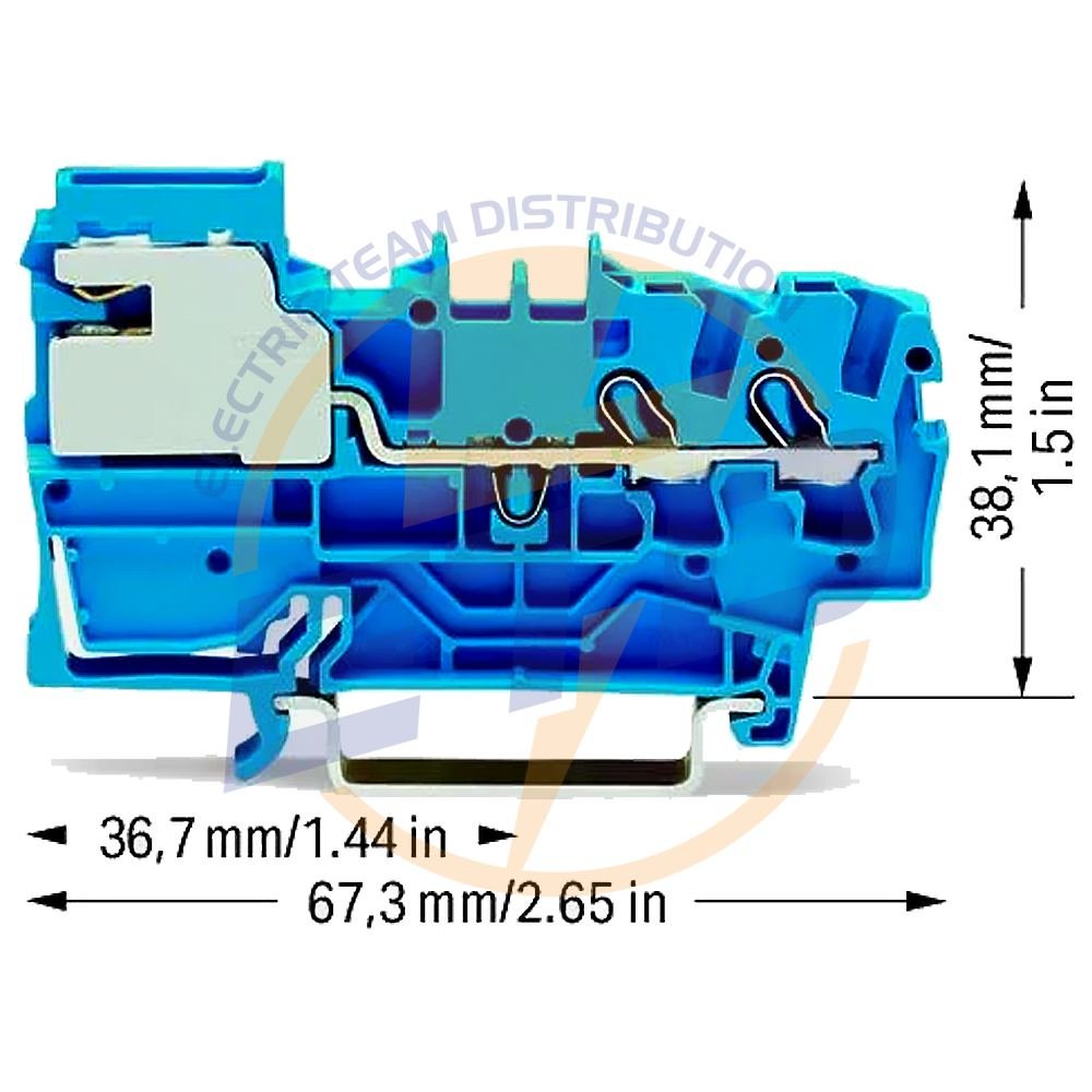 Clema sir cu deconectare Nul cu 2 conductori 2,5mmp Albastra Wago 2002-7214 2