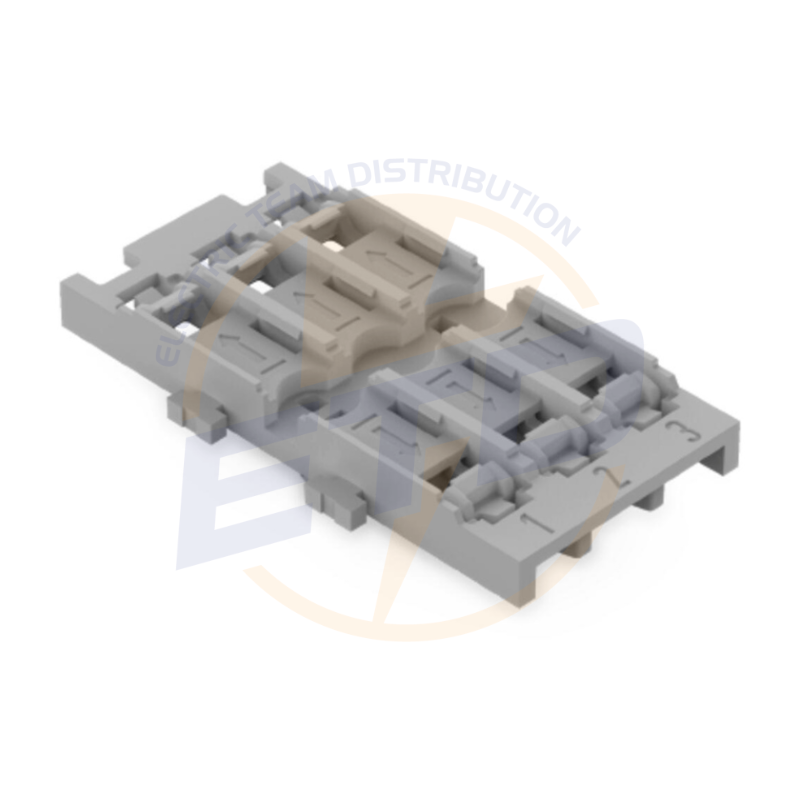 Suport de montaj; 3 cai; pt conector in linie cu parghie; cu picior de montare cu inclichetare; gri-3