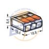 Conector WAGO 221-413 3 poli - dimensiuni Conector WAGO 221-413 3 poli - dimensiuni