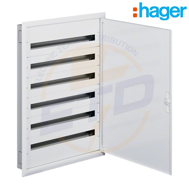 Tablou electric metalic incastrat 216 module HAGER 6x36 usa metalica