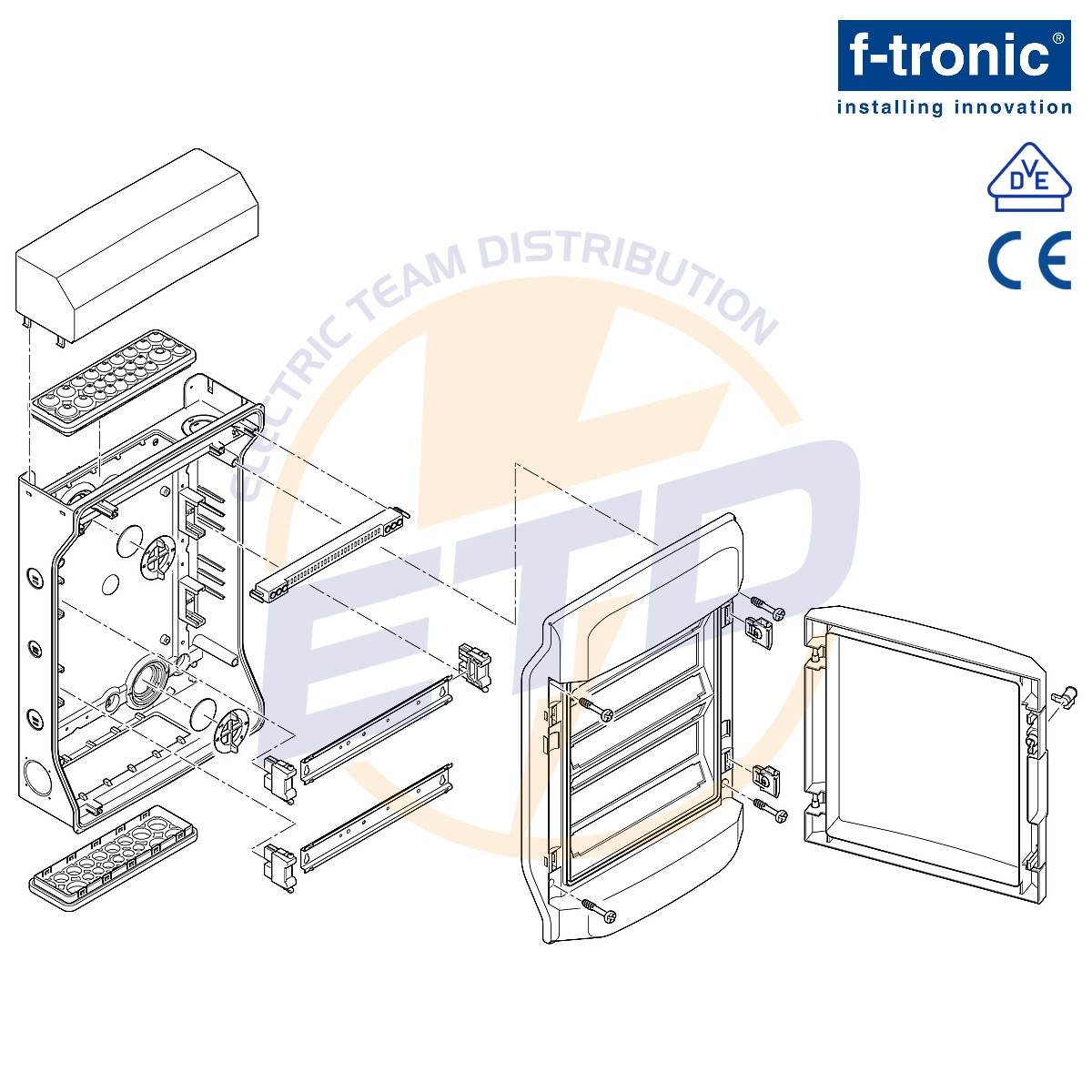 Tablou electric exterior izolat IP65 F-Tronic Neptun - schita Tablou electric exterior izolat IP65 F-Tronic Neptun - schita