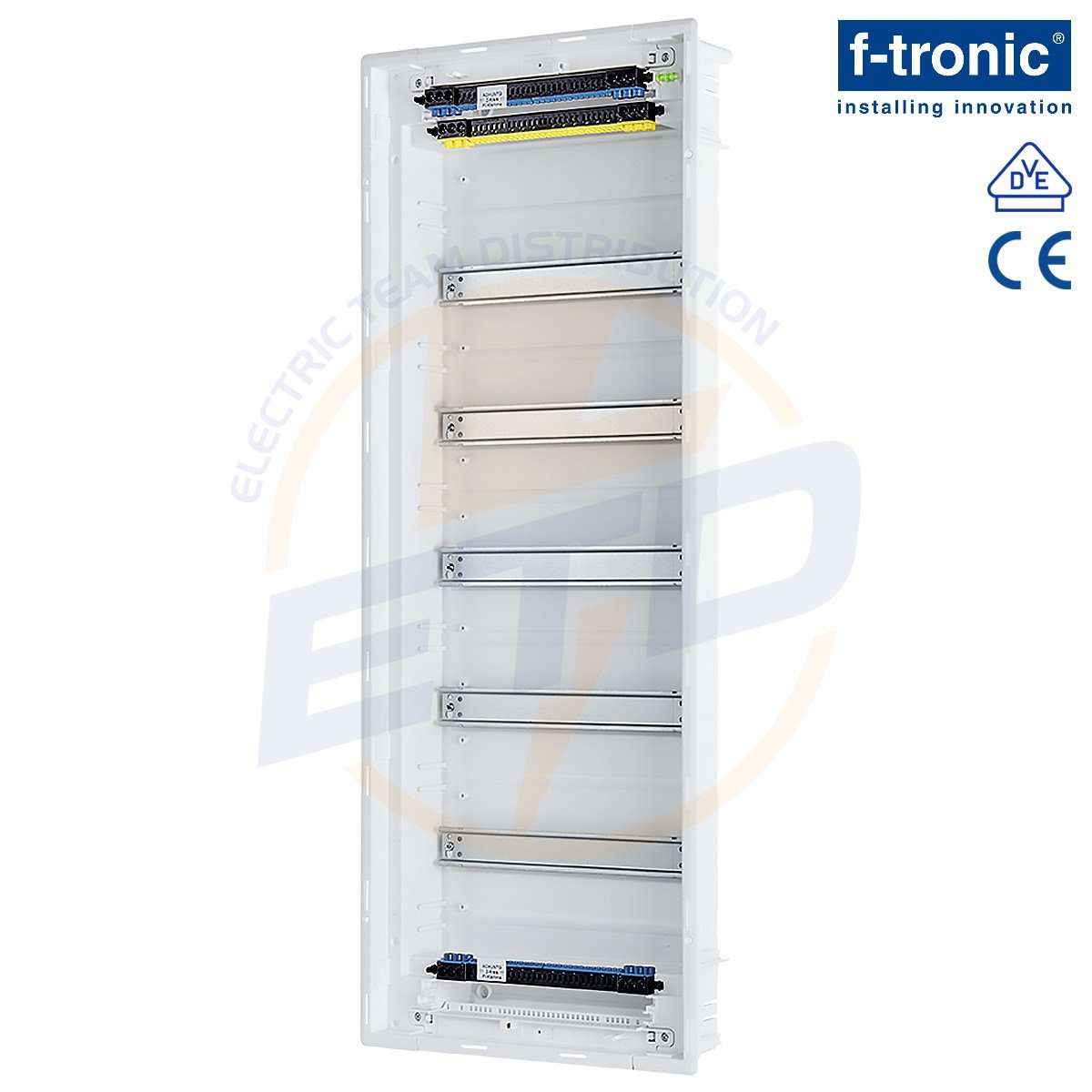 Tablou electric incastrat 60 module F-Tronic Jumbo 60+10 bara PE-N cu suruburi - interior