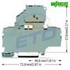 Clema sir port fuzibil cu 2 conductori 2,5 mmp si slot jumper WAGO 2202-1911 - dimensiuni