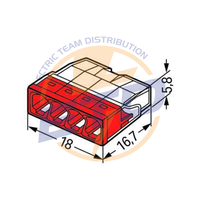 Conector WAGO 2273-244, conductor monofilar, cu pasta de contact - imagine 3