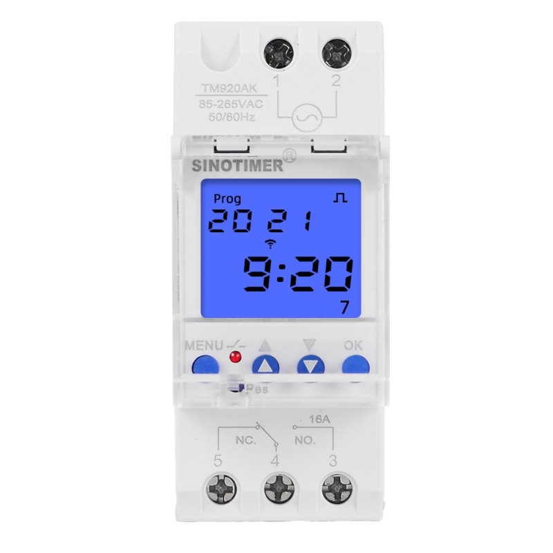 Releu temporizat programabil 1 min 168 ore monofazic 230V 16A SINOTIMER TM920AKL