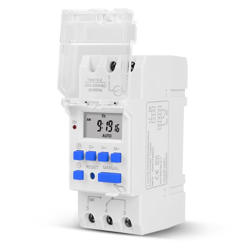 Releu temporizat programabil monofazic 230V 16A SINOTIMER TM919A-2-16A Releu temporizat programabil monofazic 230V 16A SINOTIMER TM919A-2-16A