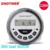 Releu temporizat programabil monofazic 230V 30A SINOTIMER TM619H2-30D Releu temporizat programabil monofazic 230V 30A SINOTIMER TM619H2-30D