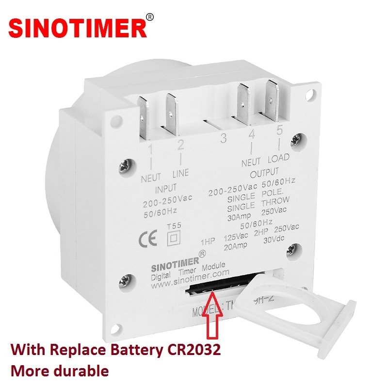 Releu temporizat programabil monofazic 230V 30A SINOTIMER TM619H2-30D Releu temporizat programabil monofazic 230V 30A SINOTIMER TM619H2-30D
