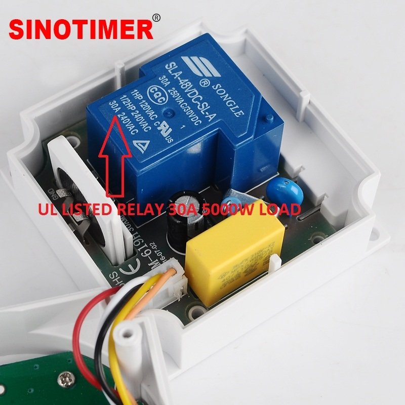 Releu temporizat programabil monofazic 230V 30A SINOTIMER TM619H2-30D Releu temporizat programabil monofazic 230V 30A SINOTIMER TM619H2-30D