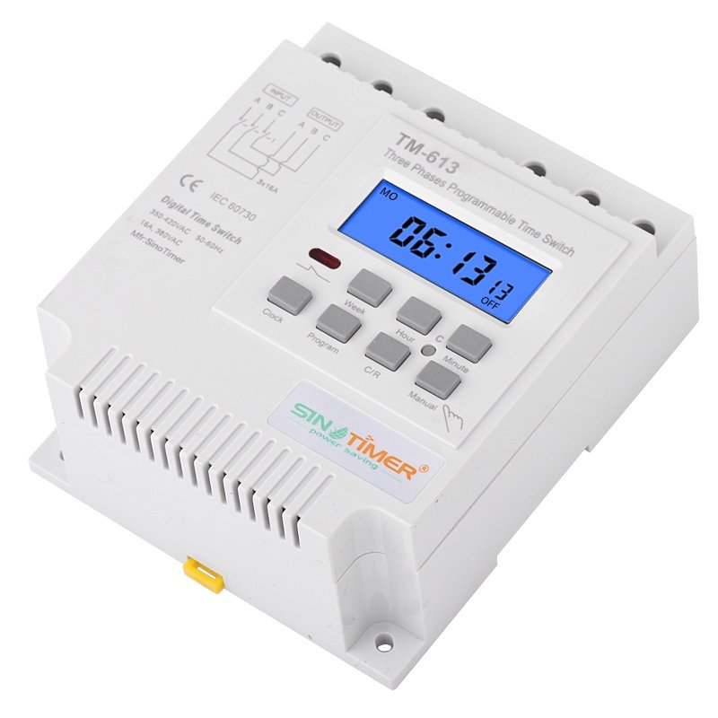 Releu temporizat programabil trifazic 16A SINOTIMER TM613 2