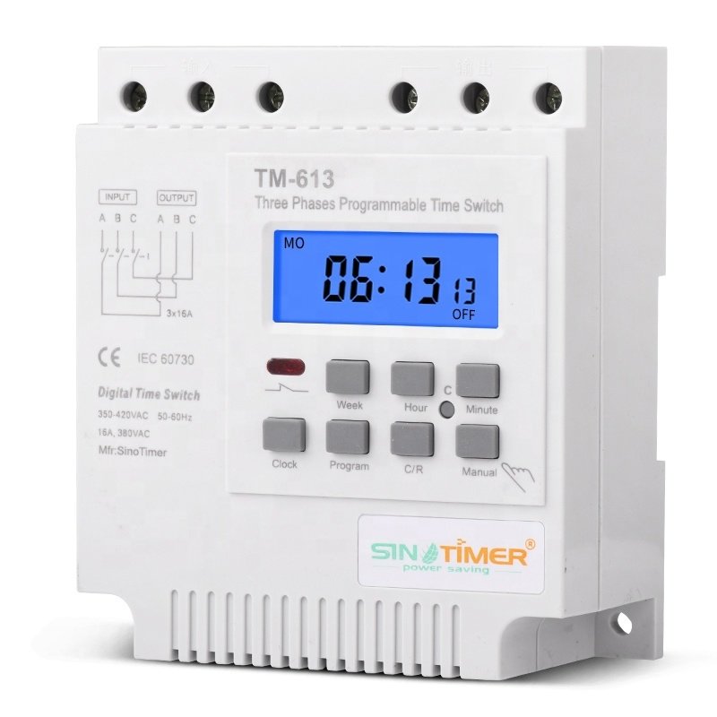 Releu temporizat programabil trifazic 16A SINOTIMER TM613 3
