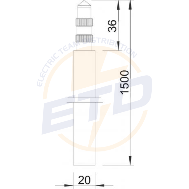 Electrod impamantare, standard, 1,5m, Obo, 219 20 st ft - imagine 2