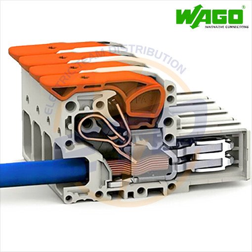 Conector cu 3 poli ordonati pentru conductor 16 mmp WAGO 832-1203 Tata - Conexiuni ferme 2