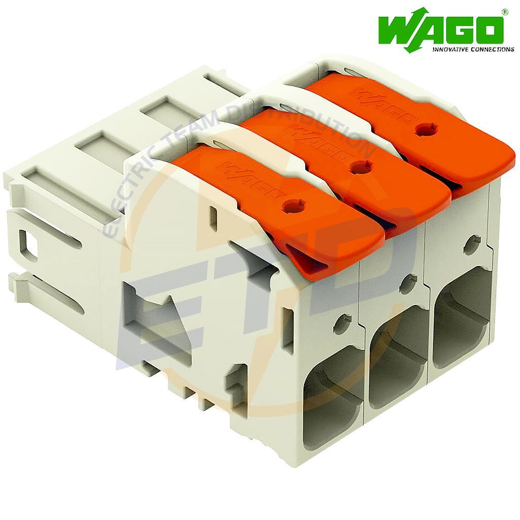 Conector cu 3 poli ordonati pentru conductor 16 mmp WAGO 832-1203 Tata Conector cu 3 poli ordonati pentru conductor 16 mmp WAGO 832-1203 Tata