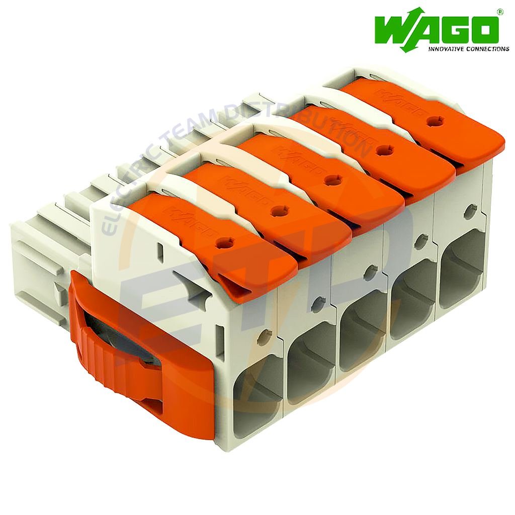 Conector cu 5 poli ordonati pentru conductor 16 mmp WAGO 832-1105-037-000 Mama