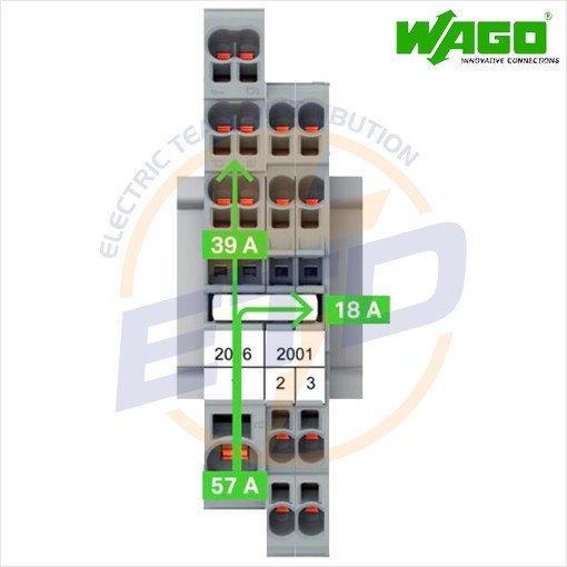 Jumper cu 2 pini WAGO 2001-402 - Exemplu de conectare 3
