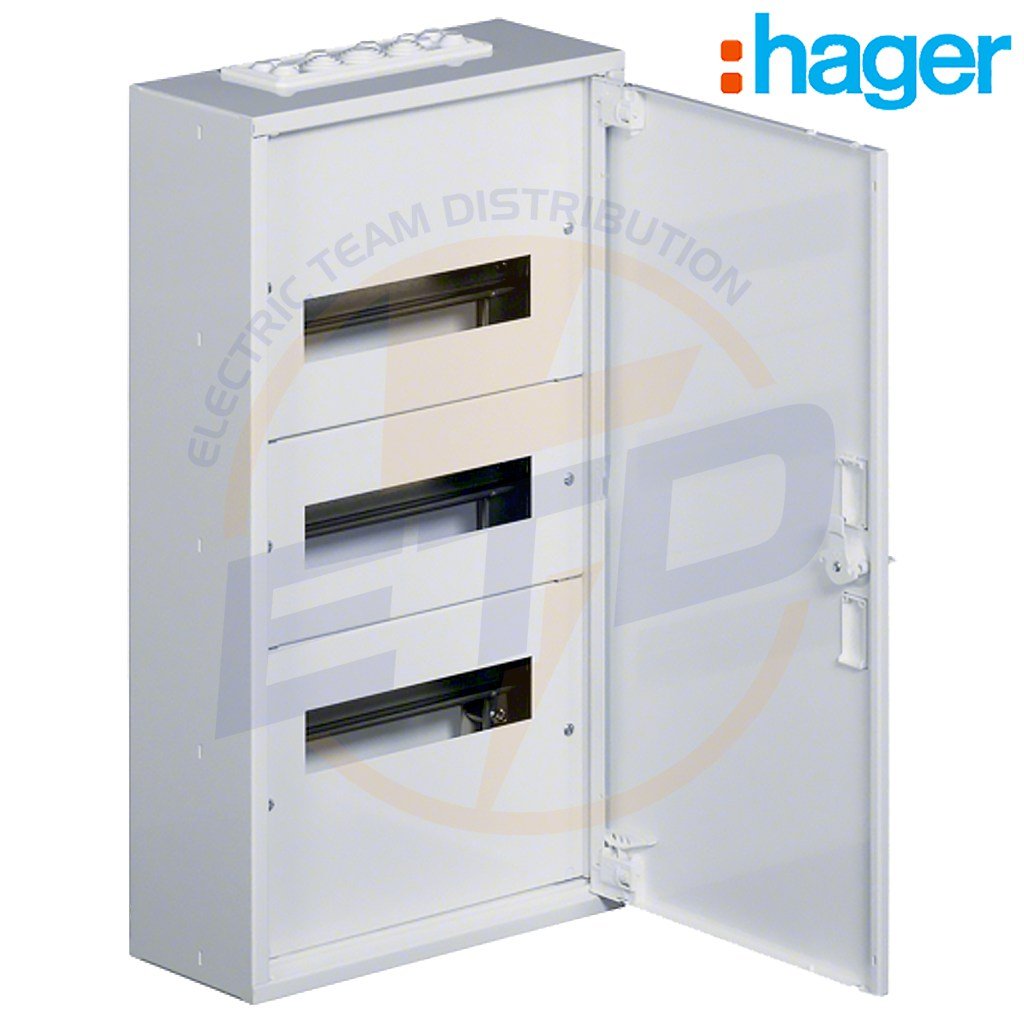 Tablou metalic aparent 36 module 3x12 cu plastroane HAGER FW312W