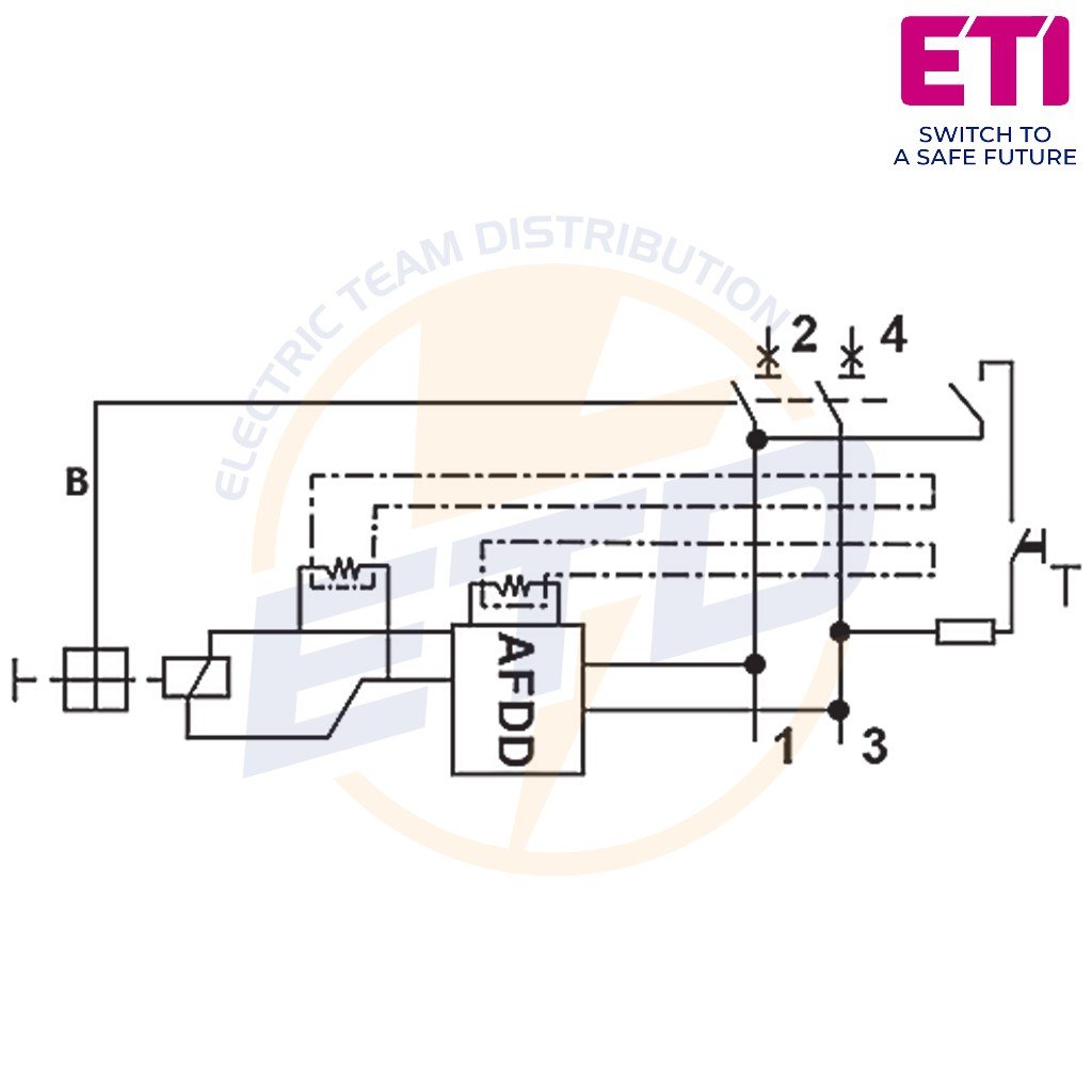 AFDD Eti KZS-AFDD 3M2p A B20 0.03 10kA - Schema electrica XL