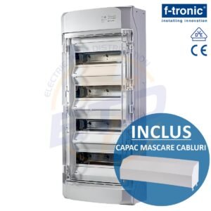 Tablou electric exterior izolat IP65, 48 module, F-TRONIC Neptun48 - Cu capac mascare cabluri