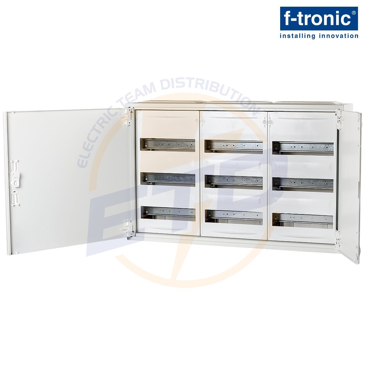 Tablou metalic aplicat 108 module F-tronic FV3-3, bara PE-N push-in